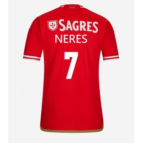 Maillot de foot Benfica David Neres #7 Domicile 2023-24 Manches Courte